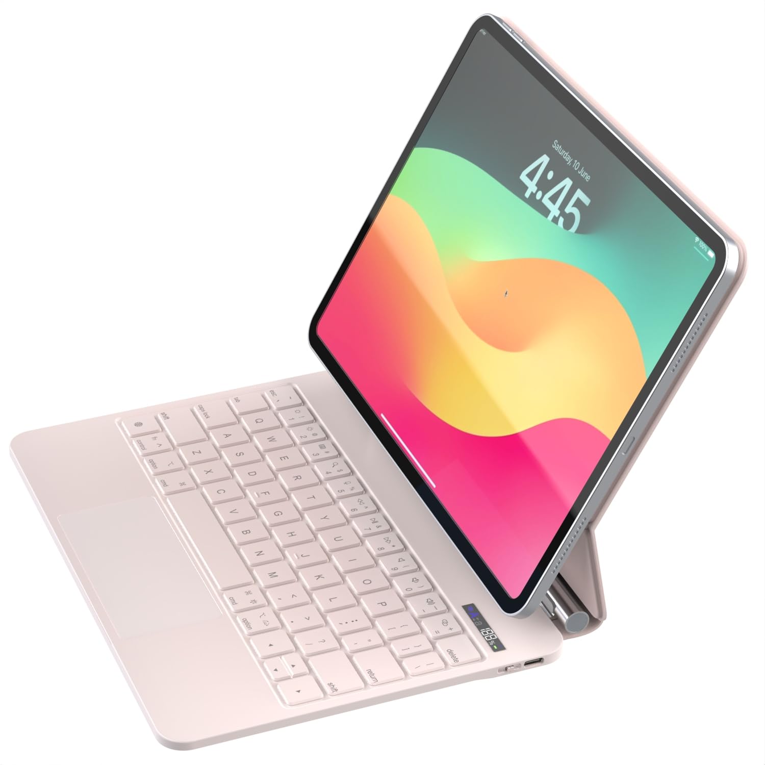 Zenlu Ipad Pro 11 Inch Case With Keyboard Pink, Magic Style Keyboard, Multi Touch Trackpad, Floating Cantilever Stand, Smart Bac