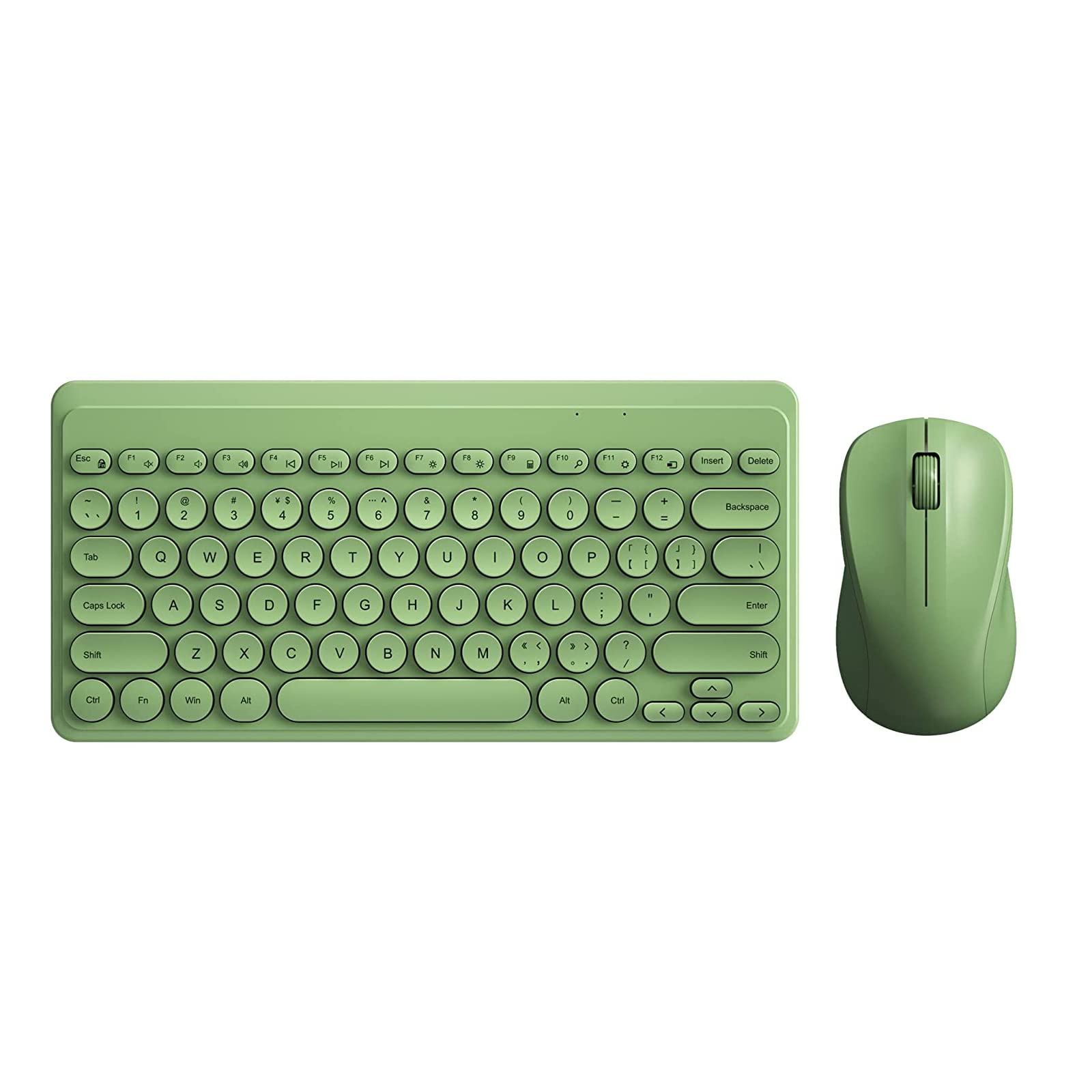 Compact Keyboard Mousecombo,Jieruideng 79 Key Retro Mini Cute Computer Keyboard 2.4G Usb Wireless And Silent Mice Set For Laptop