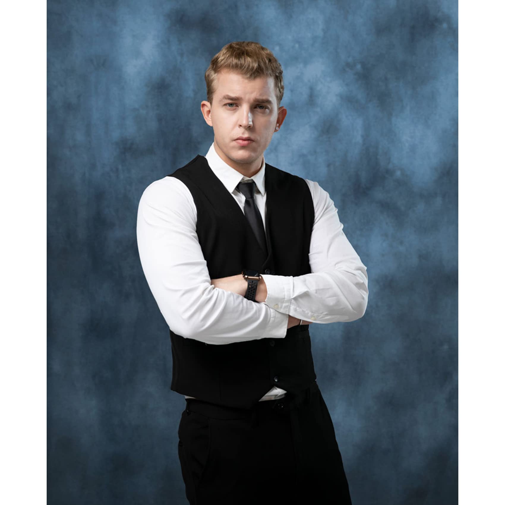 Kate Backdrop Photography 1.5X2.2M/5X7Ft Studio Classic Textured Dark Blue Figure Photography Shooting Backdrop Props Character