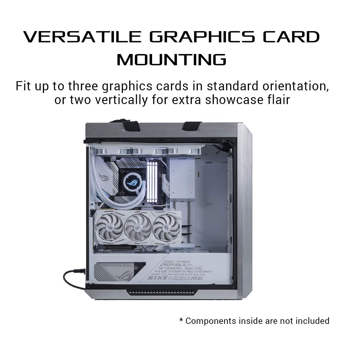 Asus Rog Strix Helios Gx601 White Edition Rgb Mid Tower Computer Case For Atx/Eatx Motherboards With Tempered Glass, Aluminum Fr