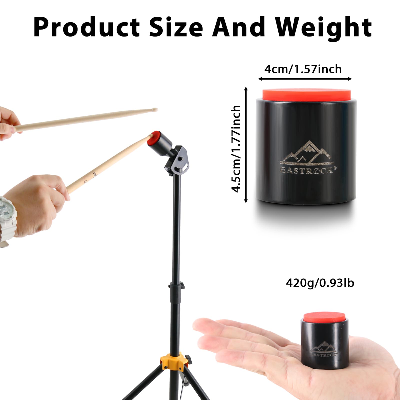 Eastrock Mini Practice Drum Pad Without Stand, 1.57 Inches Silent Drum Pad, Silicone Dumb Drum For Beginners,Black