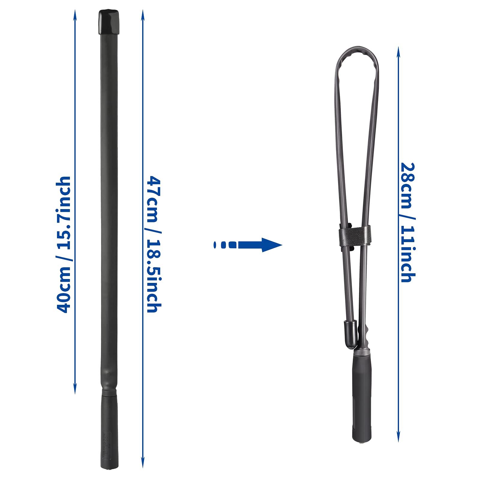 Bingfu Foldable Cs Tactical Sma Female Ham Radio Antenna 2 Pack Dual Band Vhf Uhf 136 520Mhz 18.5 Inch Antenna For Kenwood Baofe