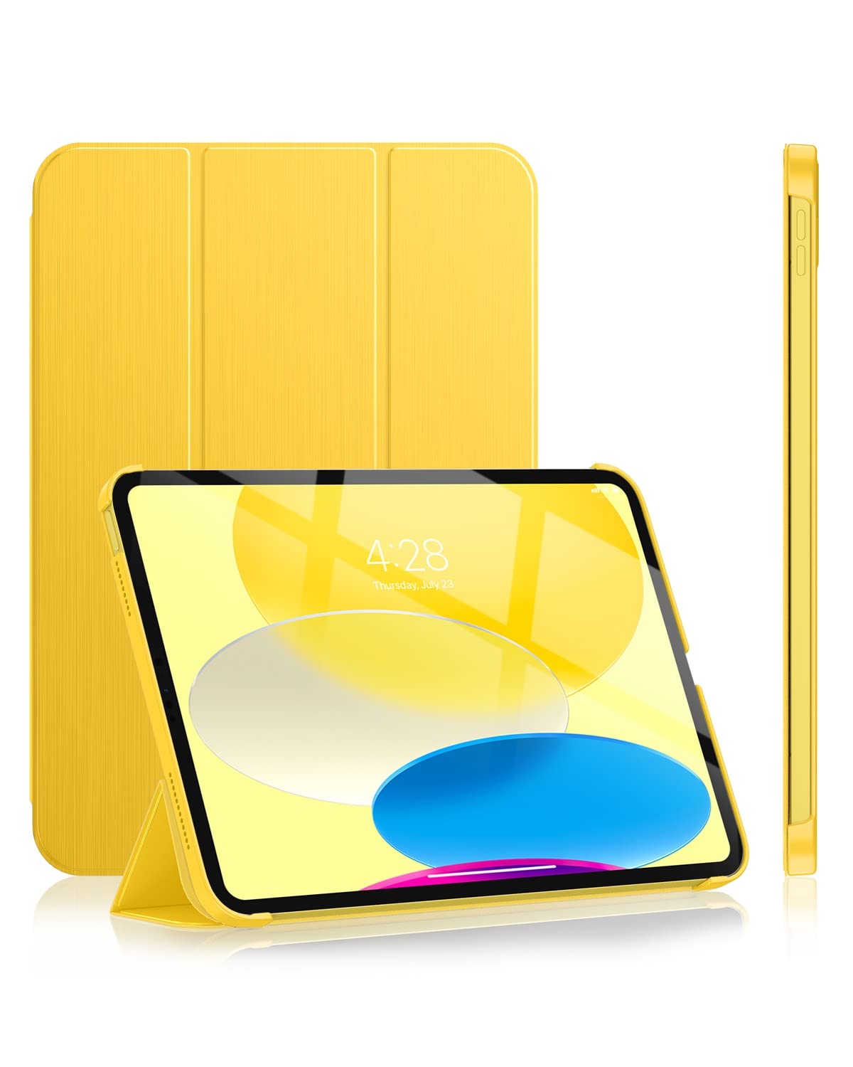 Soke Case For Ipad 11Th Generation (A16) 11 Inch 2025 & 10Th Gen 10.9 Inch 2022   [ Auto Wake/Sleep + Slim Trifold Stand], Protective Hard Pc Back Cover For Apple Ipad 11/10   Yellow