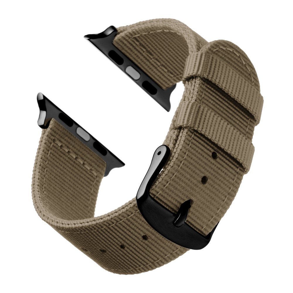 Archer Watch Straps - Premium Nylon Straps For Apple Watch (Khaki, Black, 40/41/42Mm)