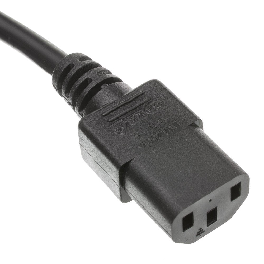 6Ft Computer/Monitor Power Cord With Fuse   Bs 1363 To C13, Vde Approved   Uk/England Compatible