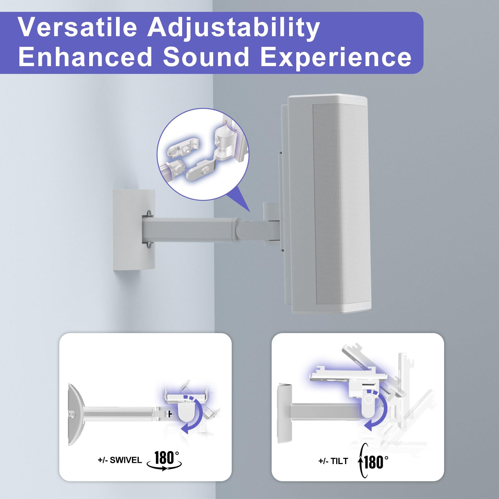 2 Pack Speaker Wall Mount Brackets For Bose Ub 20, Ub 20 Series Ii, Wall Mount Ceiling Bracket For Lifestyle 600 St535 St525 St5