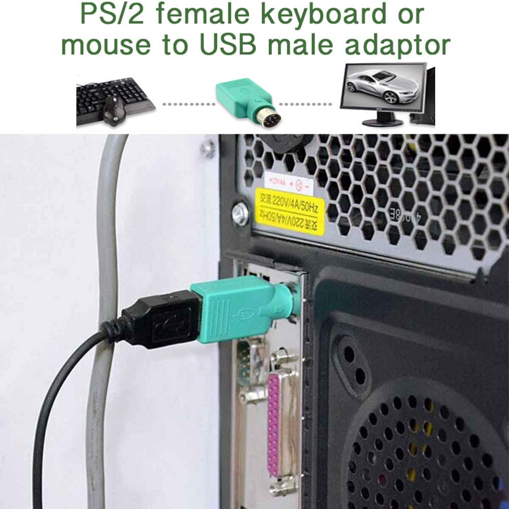 Dgzzi Usb To Ps2 Adapter 2Pcs Green Usb Female To Ps/2 Male Converter Adapter For Mouse And Keyboard