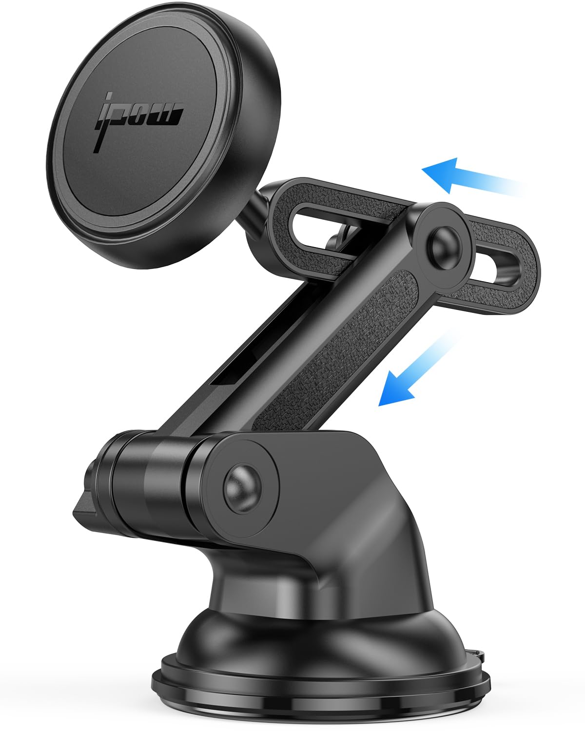 Ipow Magnetic Car Mount - Dashboard & Windshield Phone Holder For Iphone 14/13/12 Series, Tap & Secure Mount, Black