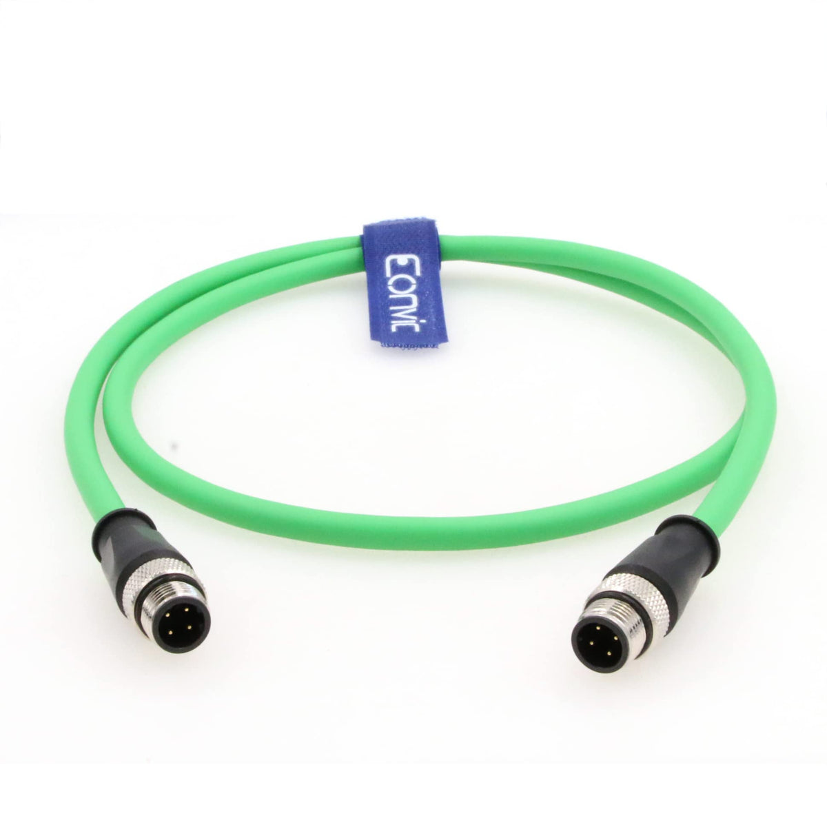 Eonvic Flexible Gigabit Ethernet Cable M12 D Code 4 Pin To 4 Pin Male Cat5E Shielded Networking Cable For Industrial Camera (1M)