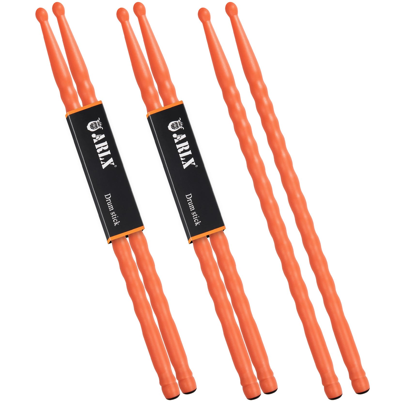 5A Carbon Fiber Drum Sticks Durable Drumsticks (3 Pair Orange)