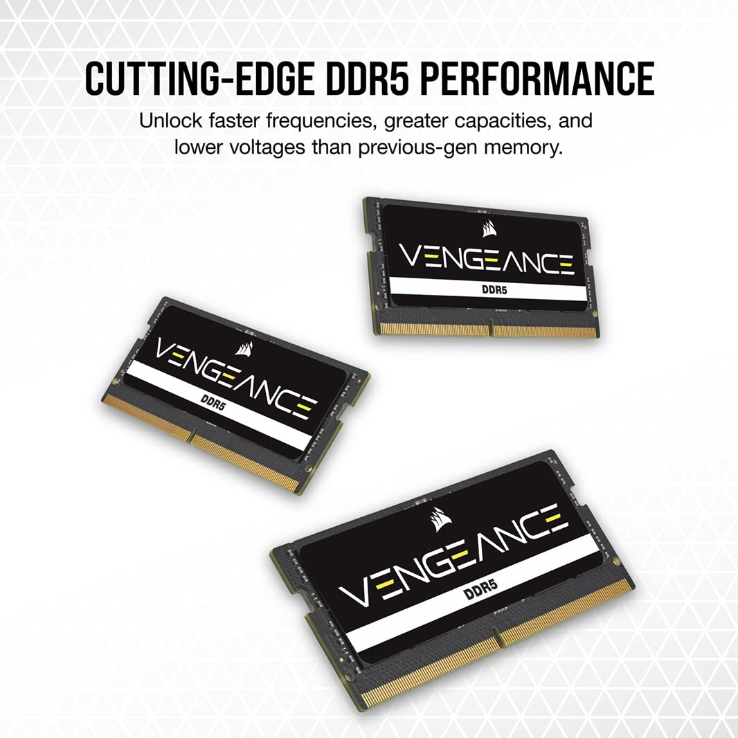 Corsair Vengeance Sodimm Ddr5 Ram 24Gb (1X24Gb) 5200Mhz Cl44 Intel Xmp Icue Compatible Computer Memory - Black (Cmsx24Gx5M1A5200