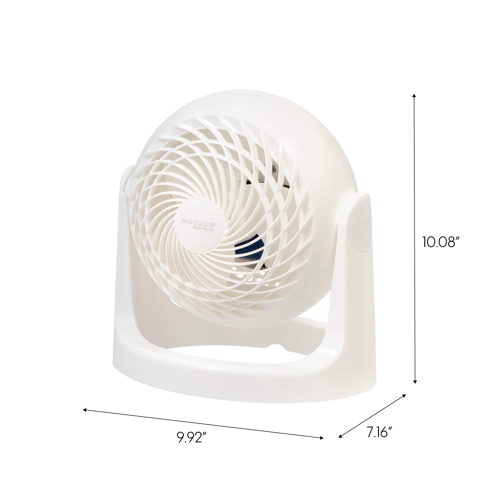 Iris Usa Woozoo Desk Fan, Oscillating Table Air Circulator, 3 Speeds, 52Ft Max Air Distance, 10 Inches, 360 Adjustable Tilt, 30
