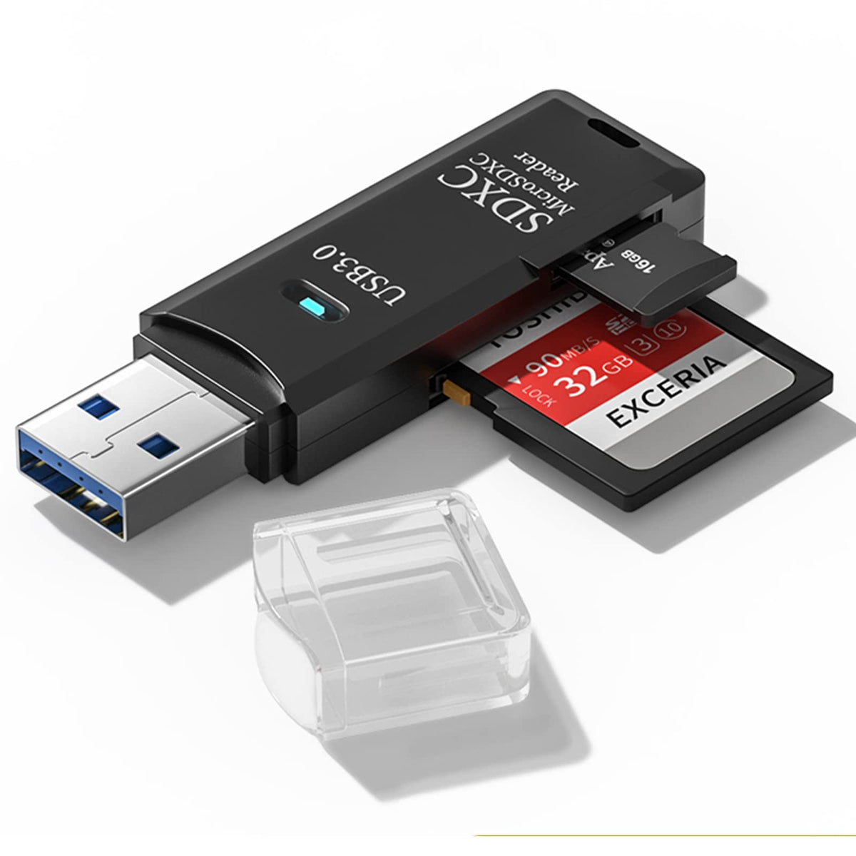 Usb3.0 Micro Sd Card Reader, 5Gbps 2 In 1 Sd Card Reader To Usb Adapter, Wansurs Memory Card Reader For Sdxc, Sdhc, Mmc, Rs Mmc,