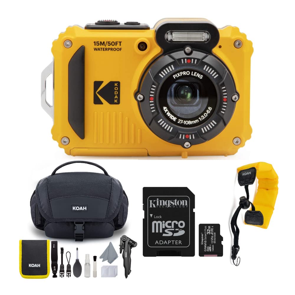 Kodak Pixpro Wpz2 Rugged Waterproof 16Mp Digital Camera With 4X Optical Zoom With Koah Nostrand Gadget Bag With Accessory Kit, 3