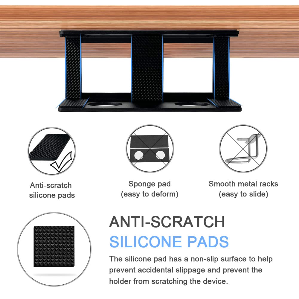 Ifcase Under Desk Laptop Mount With Adhesive & Screw In, Hard Aluminum Under Desk Shelf Holder For Laptop, Mac Mini, Macbook, Ke