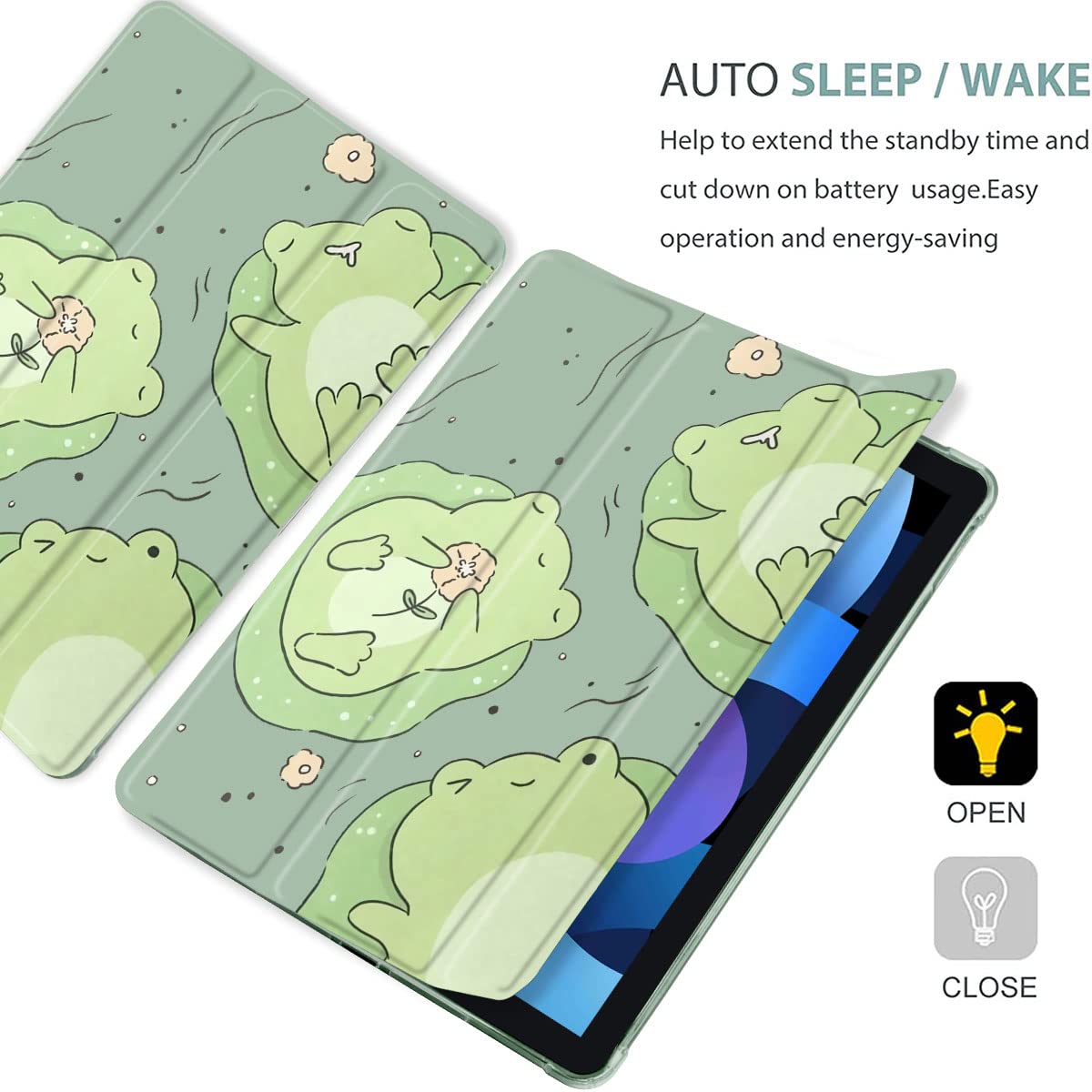 Maycari Cute Frog Case For Ipad 9.7 Inch 2017/2018 With Pencil Holder, Cute Ipad 5Th/6Th Generation Protective Case With Soft Tp