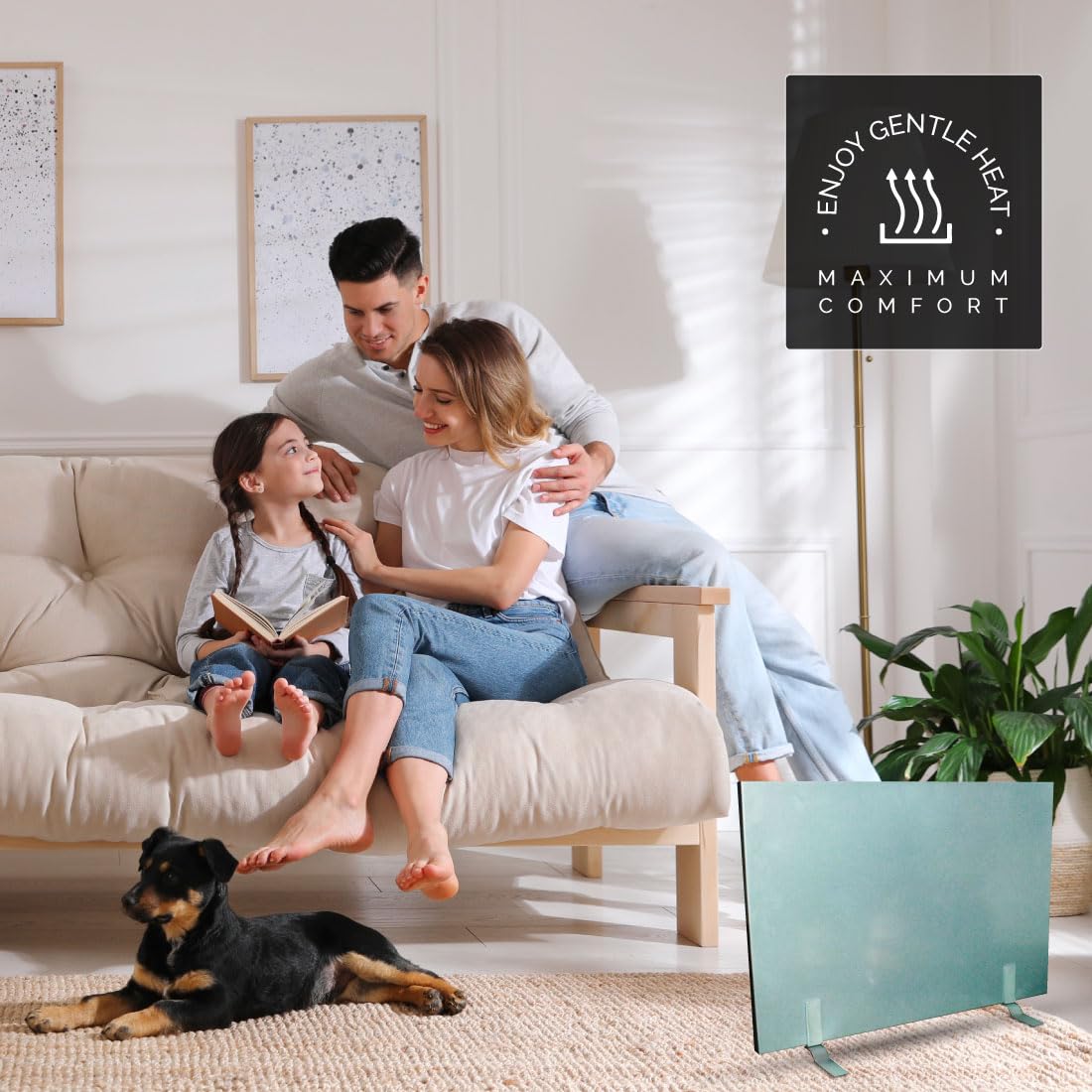 Cozy Products Cozy Legs Flat Panel Heater, Slim Low Wattage Wall Or Desk Mount Space Heater, Radiant Heating Technology, Energy