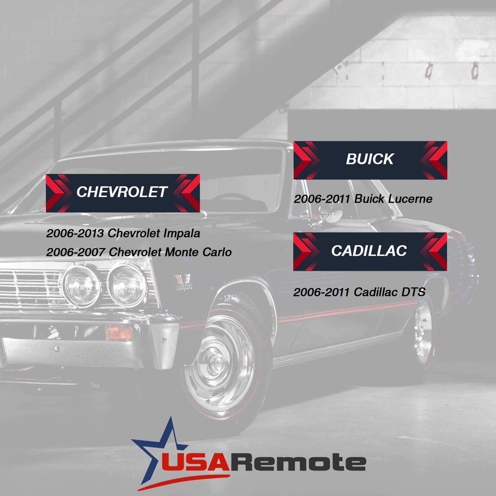 Key Fob Keyless Entry Remote With Ignition Key Fits Cadillac Dts / Chevy Impala Monte Carlo 2006-2013 (Ouc60270, Ouc60221), Set