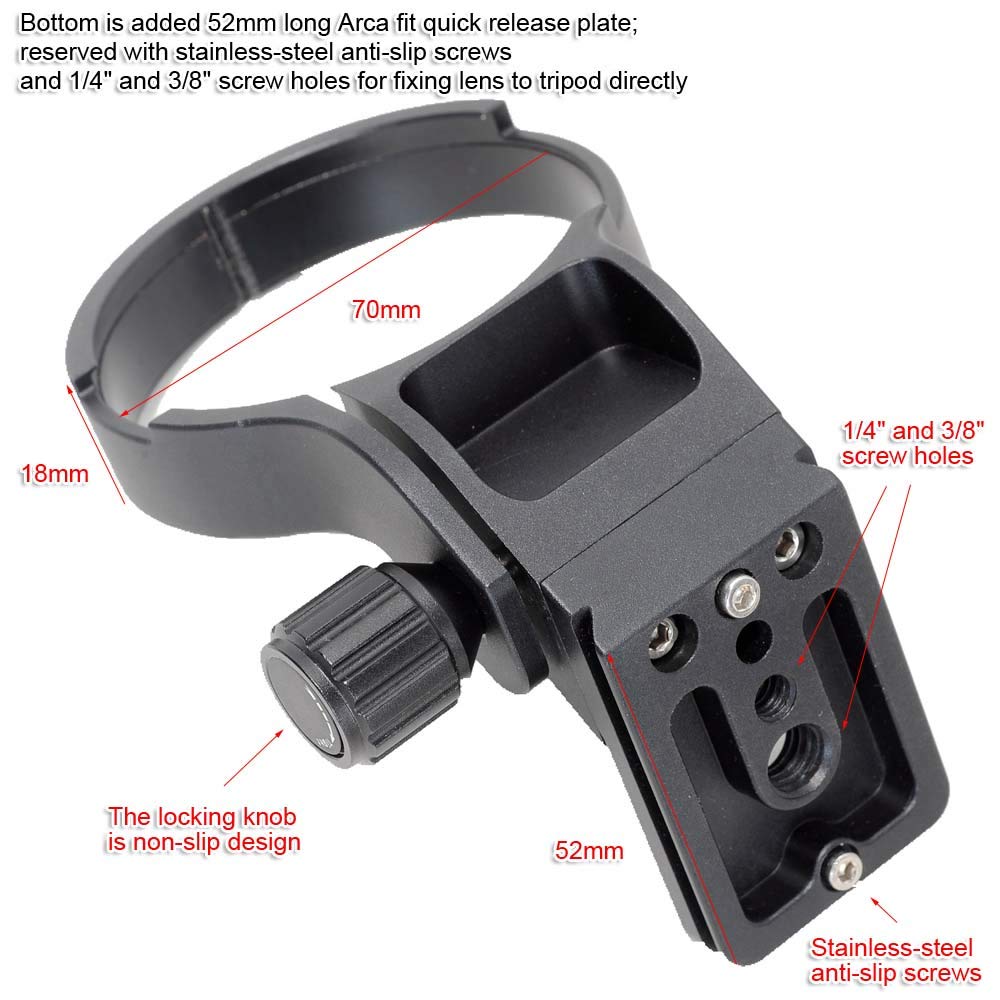 Ishoot Lens Collar Tripod Mount Ring Compatible With Nikon Z 24 200Mm F/4 6.3 Vr, Dx 50 250Mm F/4.5 6.3 Vr & Nikkor Z 70 180Mm F