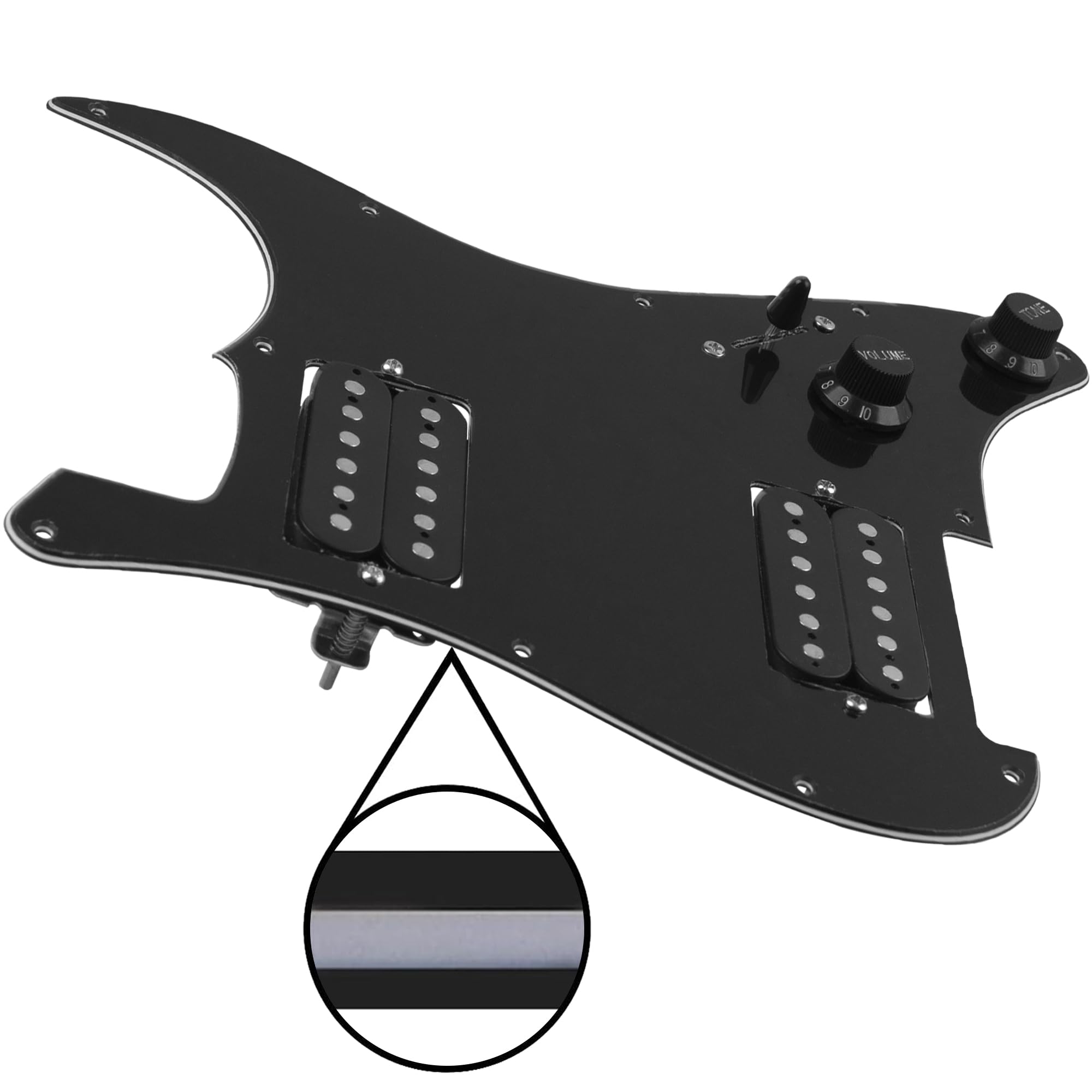 Yootones 11 Hole 3 Ply Hh Prewired Loaded Pickguard W/Alnico 5 Hh Humbucker Pickups Compatible With Usa/Mexican Fender Standard