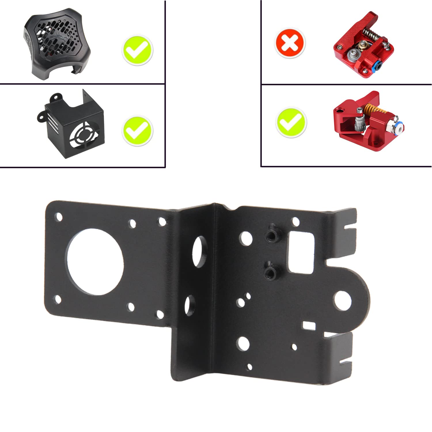 Zeberoxyz Upgrade Dual Gear Version Direct Drive Extruder Support Plate, Easy Print Flexible Filament For Creality Ender 3 V2, E