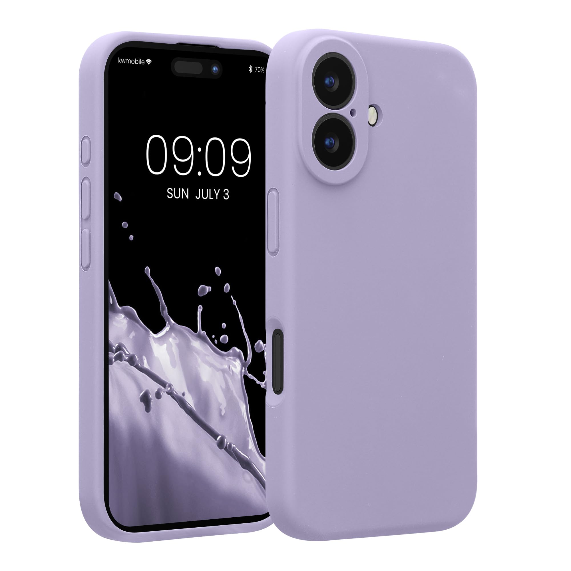 kwmobile Case Compatible with Apple iPhone 16 Case - Slim TPU Silicone Phone Cover - Soft Touch Finish - Lavender