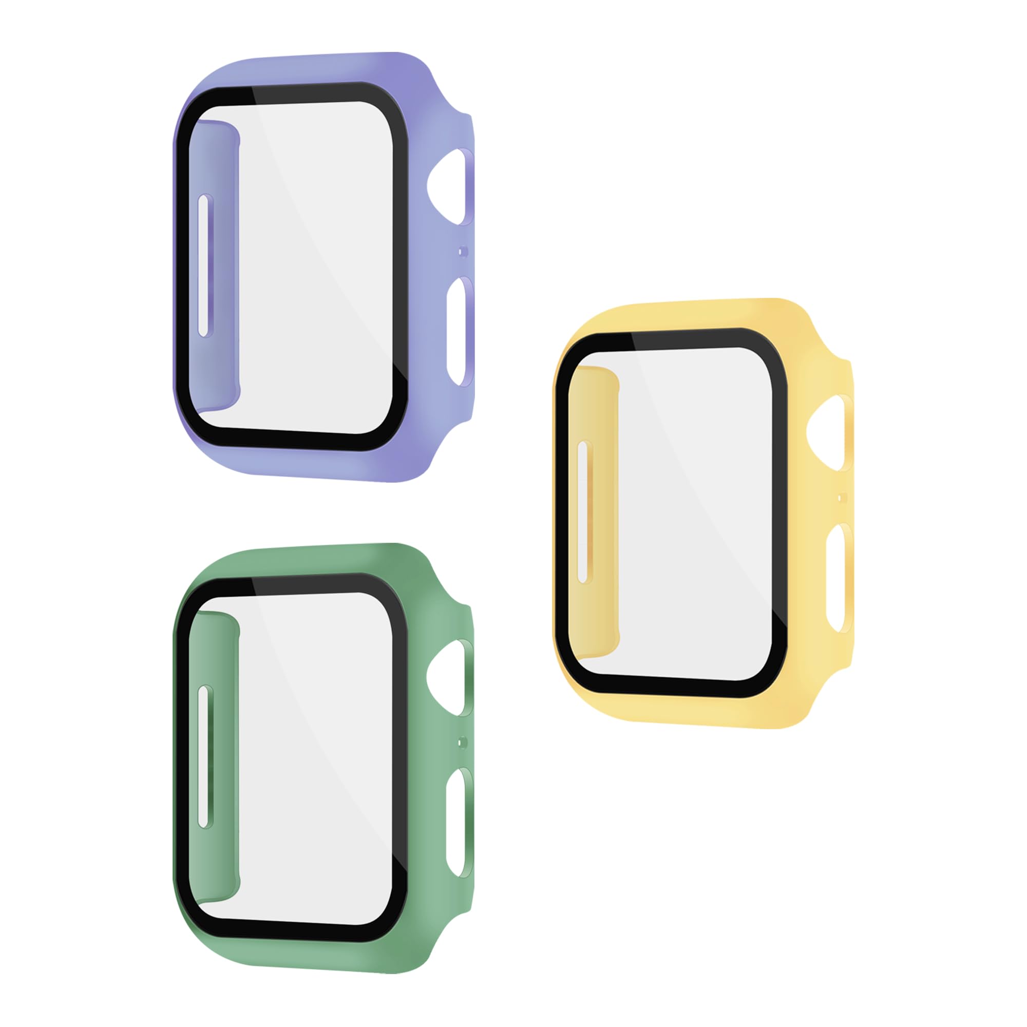 XFEN 3-Pack Case with Screen Protector for Apple Watch 41mm Series 9/8/7 - Lavender/Mint(Sage)/Lemon