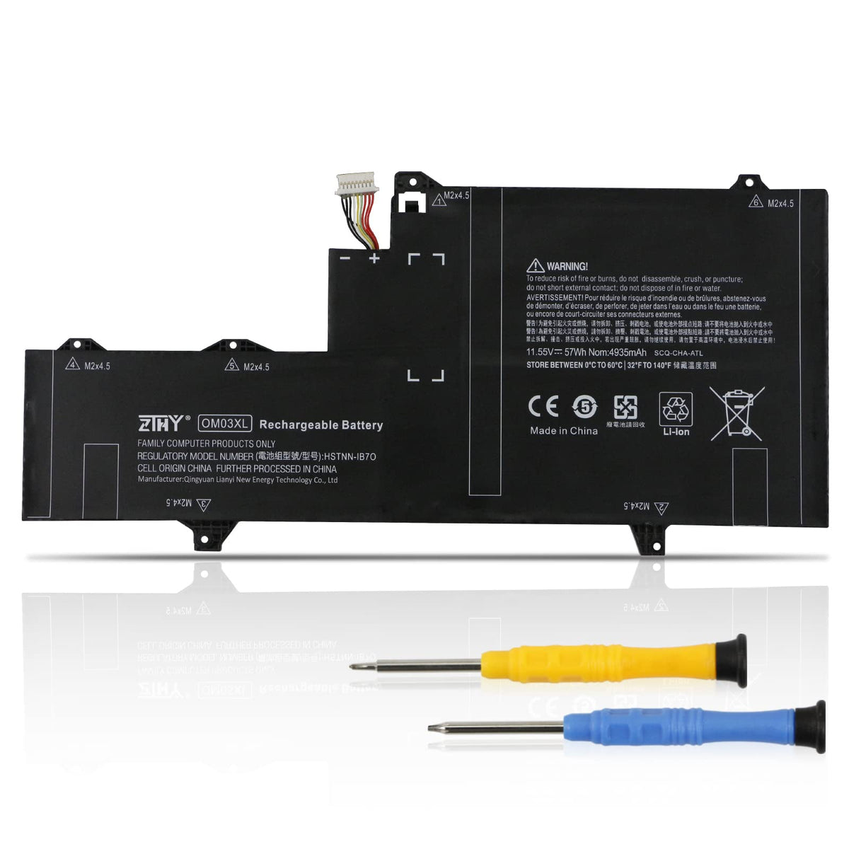Zthy Om03Xl 863280 855 Laptop Battery Replacement For Hp Elitebook X360 1030 G2 13.3'' Y8Q67Ea Z2W62Ea Series 863167 171 863167 