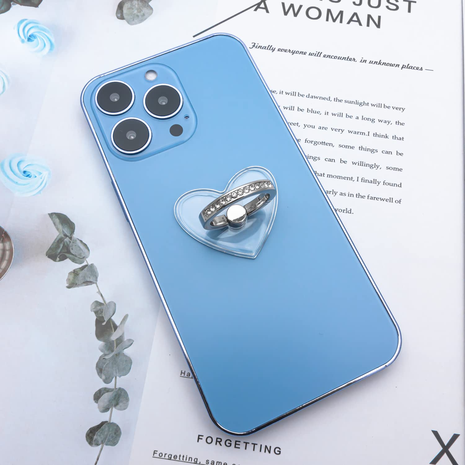 Wogroo Cell Phone Ring Holder Stand Compatible All Mobile Phones Or Phone Cases, Transparent Phone Ring Holder Finger Kickstand