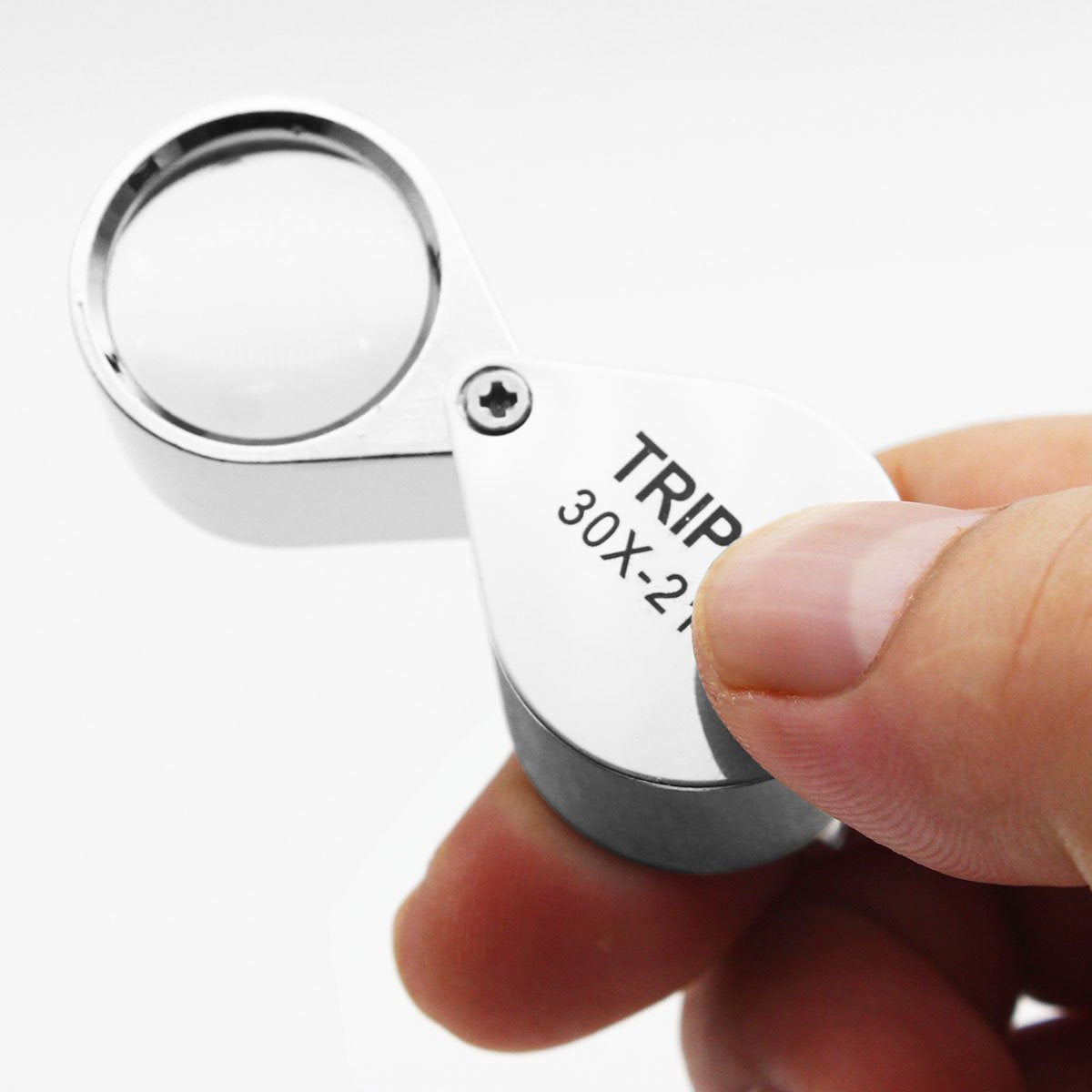 Qicheng&Lys 2 Pcs30 X 21Mm Glass Jeweler Loupe Loop Eye Magnifier Magnifying Magnifier Metal Body (Silber Und Gold)