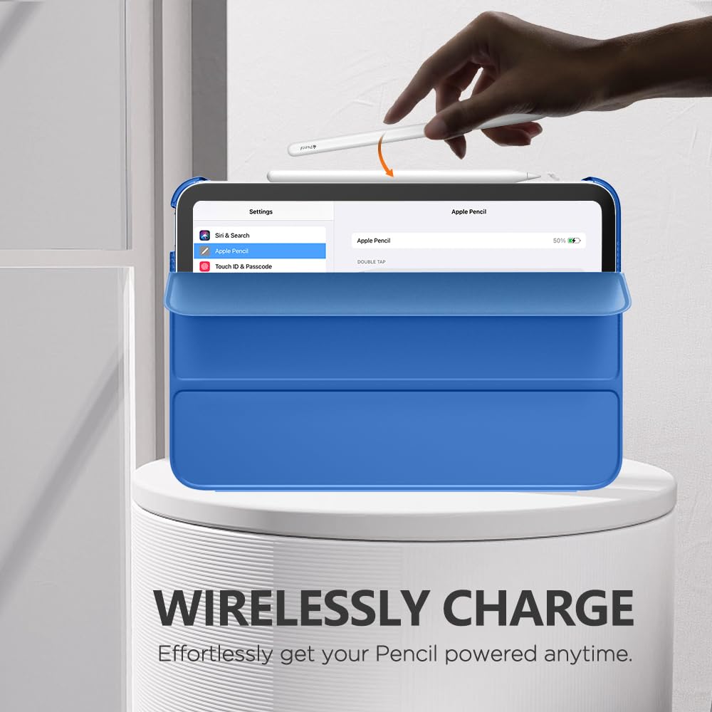 MoKo for iPad Mini 7 (A17 Pro) Case 2024,iPad Mini 6 Case 2021,8.3 inch iPad Mini 7th/6th Generation Case,Slim Lightweight Hard Back Shell Stand Cover for iPad Mini 2024 with Touch ID, Cobalt Blue