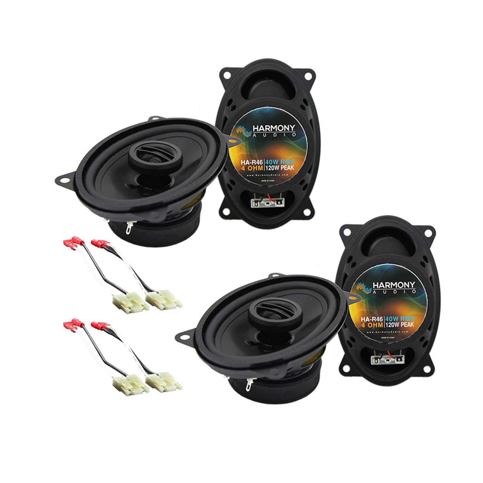 Harmony Audio Bundle Compatible with 1988-1994 GMC Sierra (2) HA-R46 4x6 New Factory Speaker Replacement Upgrade Package 120W Sp