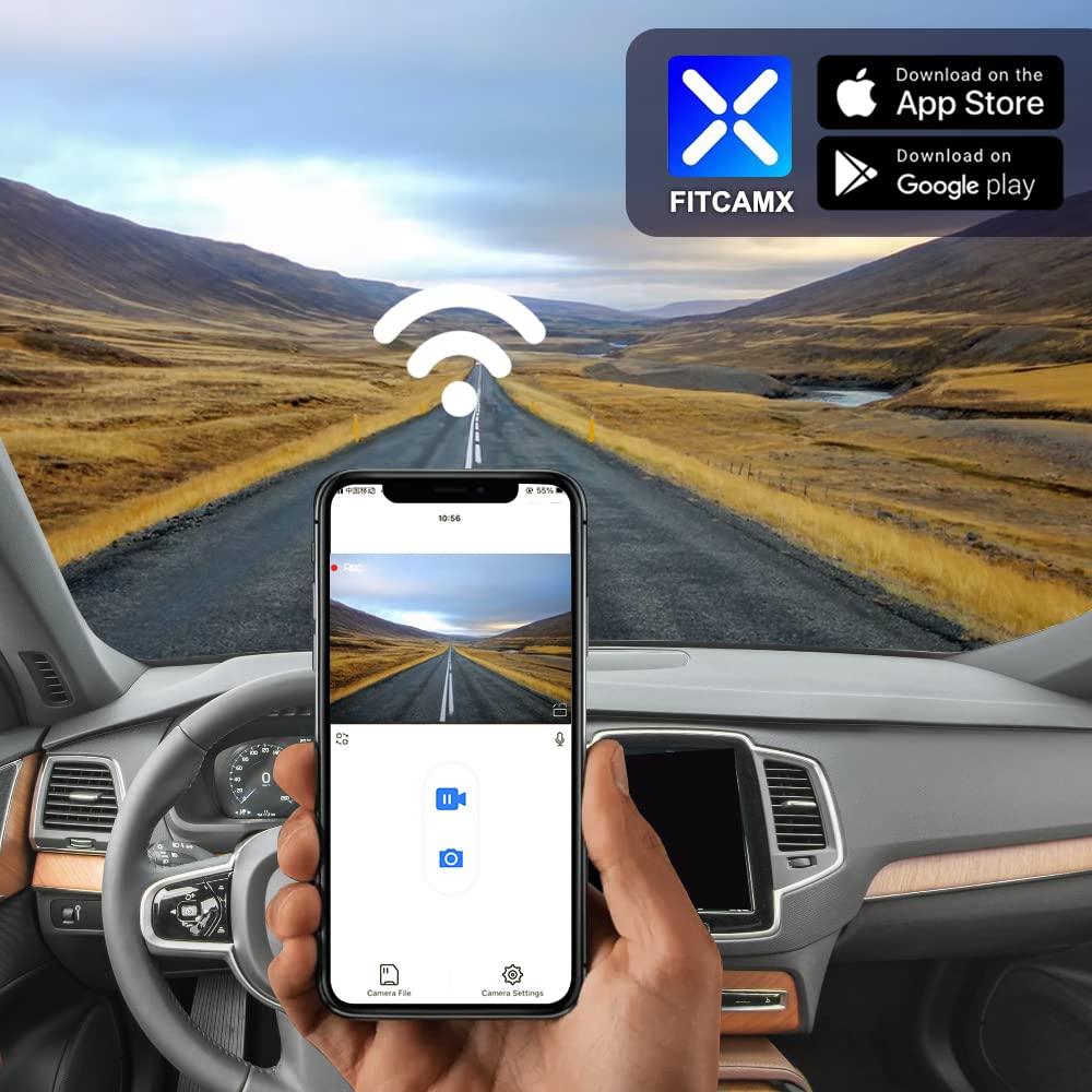 Fitcamx 4K Dash Cam Suitable For Volvo Xc90 2016 2022 T5 T6 T8 (Model A), Integrated Oem Style, Uhd 2160P Video, Built In Wif&Ap