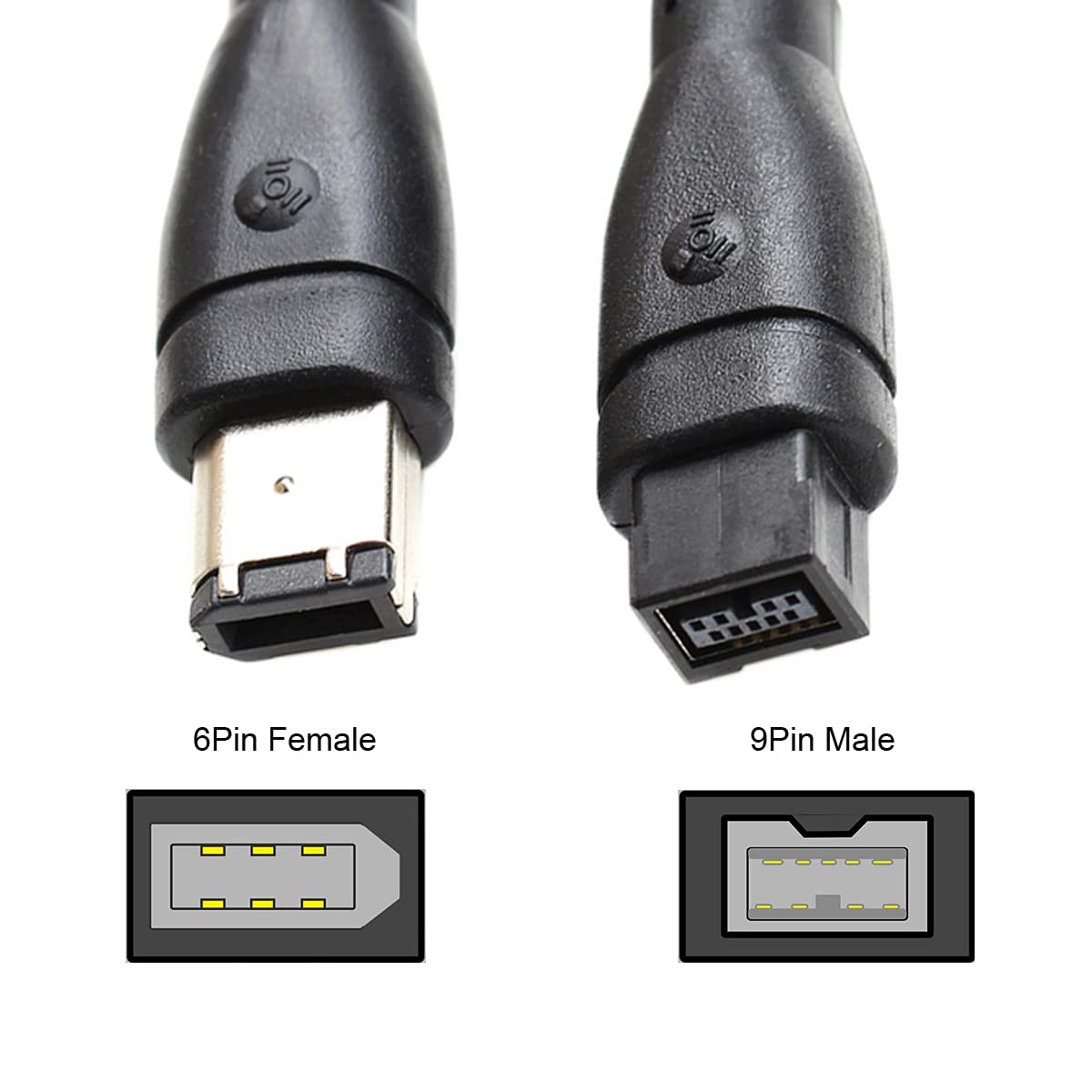 Cy Ieee 1394 Firewire 800 9 Pin To 6 Pin Cable Firewire 800 To 400 9P To 6P Capture Cord 1.8M