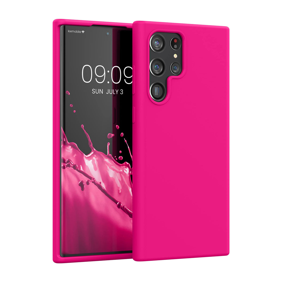 Kwmobile Case Compatible With Samsung Galaxy S22 Ultra Case   Tpu Silicone Phone Cover With Soft Finish   Neon Pink