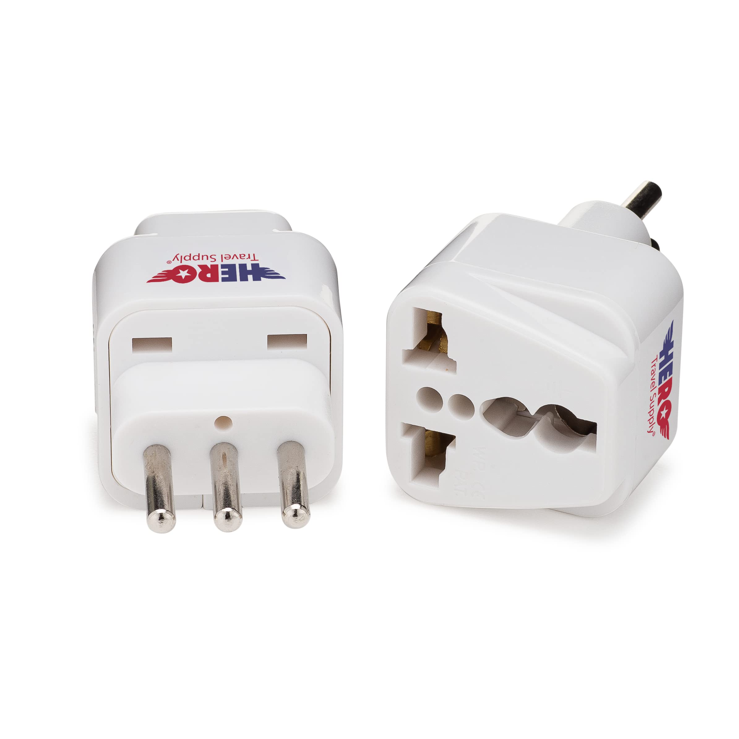 Hero Travel Supply Premium Us To Italy Power Adapter Plug (Type L, Pack Of 3, Grounded)