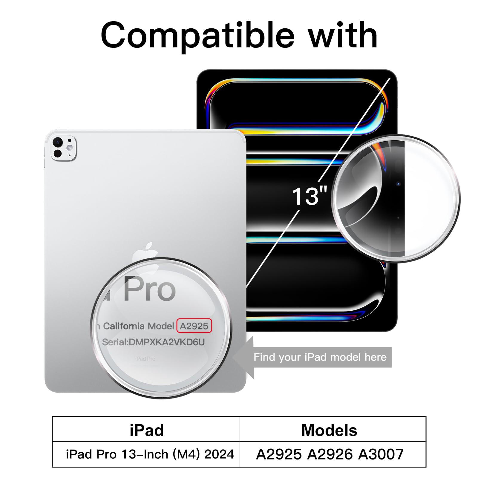 Jetech Rotating Case For Ipad Pro 13-Inch M4 (2024) With Pencil Holder, 360 Degree Rotation Protective Stand Cover Clear Back, A