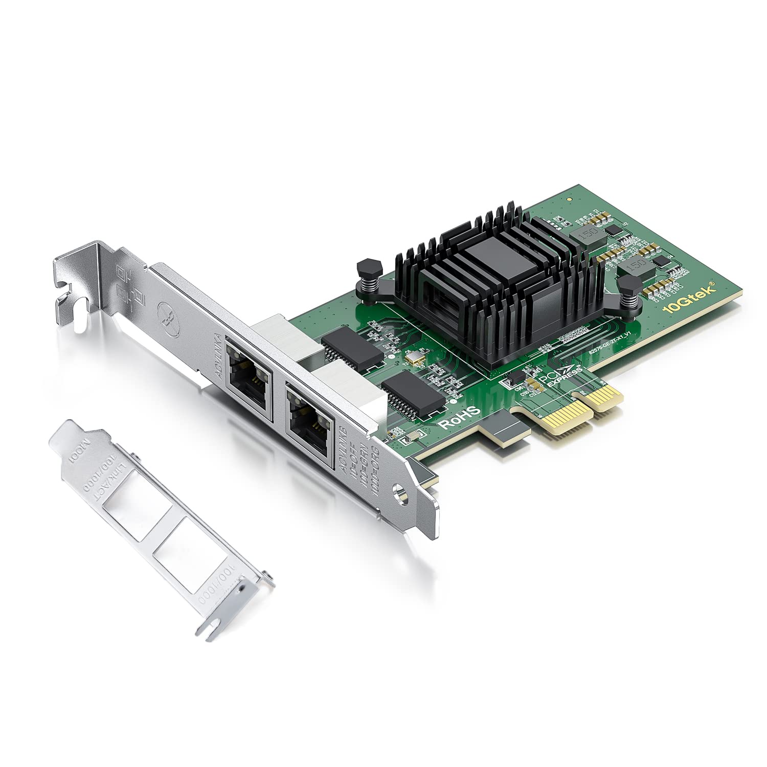 Gigabit Dual Nic With Intel 82576 Chip, 1Gb Network Card Compare To Intel E1G42Et Nic, 2 Rj45 Ports, Pci Express 2.1 X1, Etherne