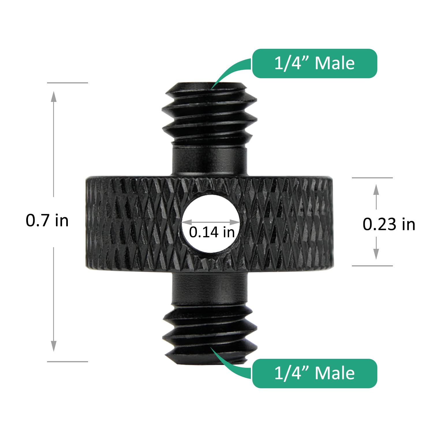 Rigych 1/4 Male To 1/4 Male Tripod Screw Adapter With Hole 1/4 Screw Camera Mount For Camera Tripod Mic Stand Mic Mount Light St