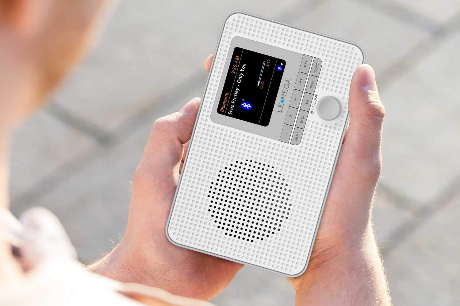 Lemega Ir1 Portable Wifi Internet Radio, Fm Digital Radio, Bluetooth, Dual Alarms Clock,Sleep Snooze Timer,40 Presets,Headphone Output, Colour Display,Batteries Or Mains Powered � Grey Finish