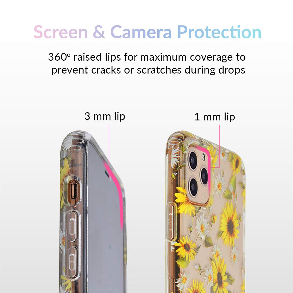 Velvet Caviar Clear Case iPhone 12 Pro Max 8ft Drop Tested Polycarbonate Sunflower Daisy Floral