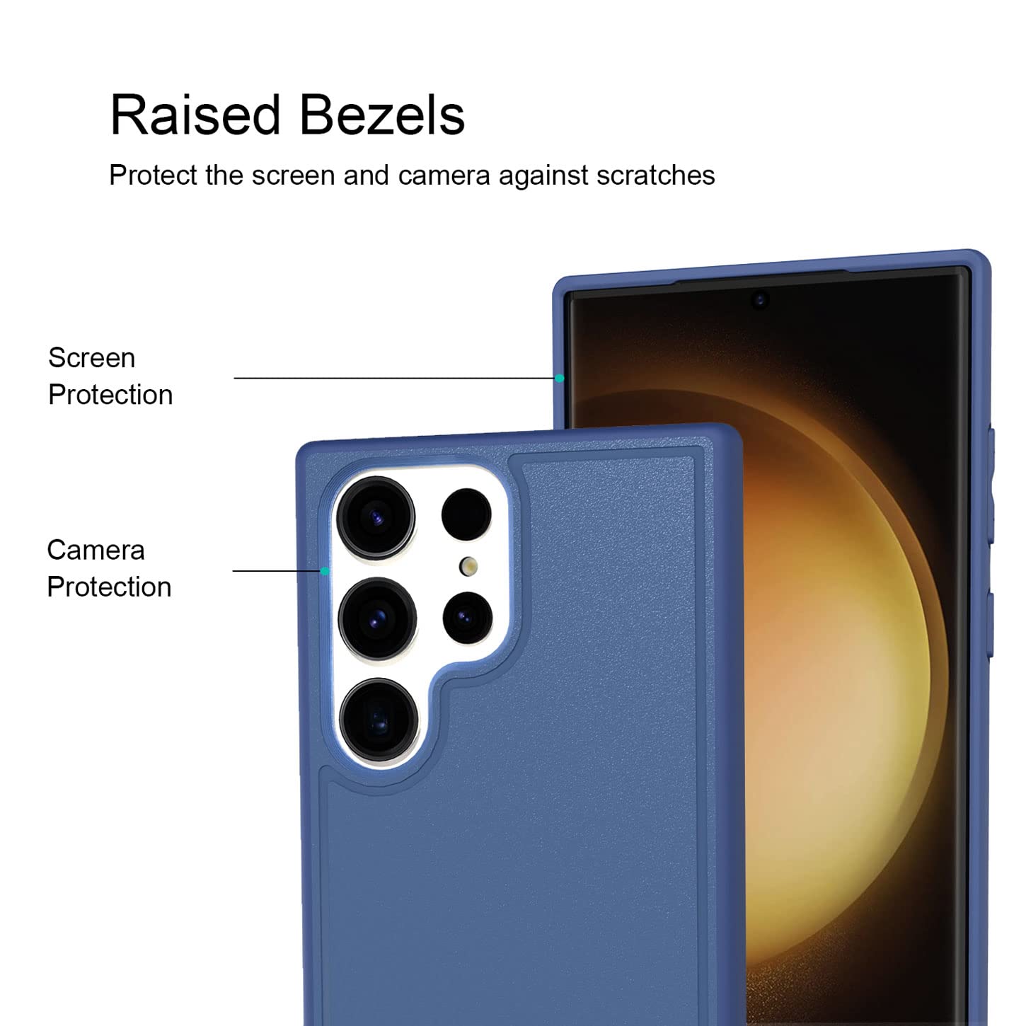 Raabiko Kickstand Case Samsung Galaxy S23 Ultra TPU Blue