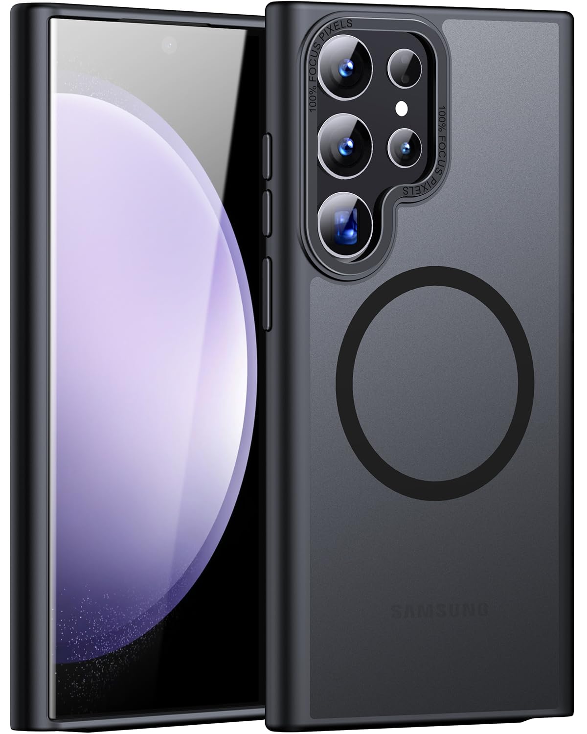 Jame For Samsung Galaxy S23 Ultra Case, Compatible With Magsafe, Transparent Matte Slim Case For Samsung S23 Ultra Case, Militar