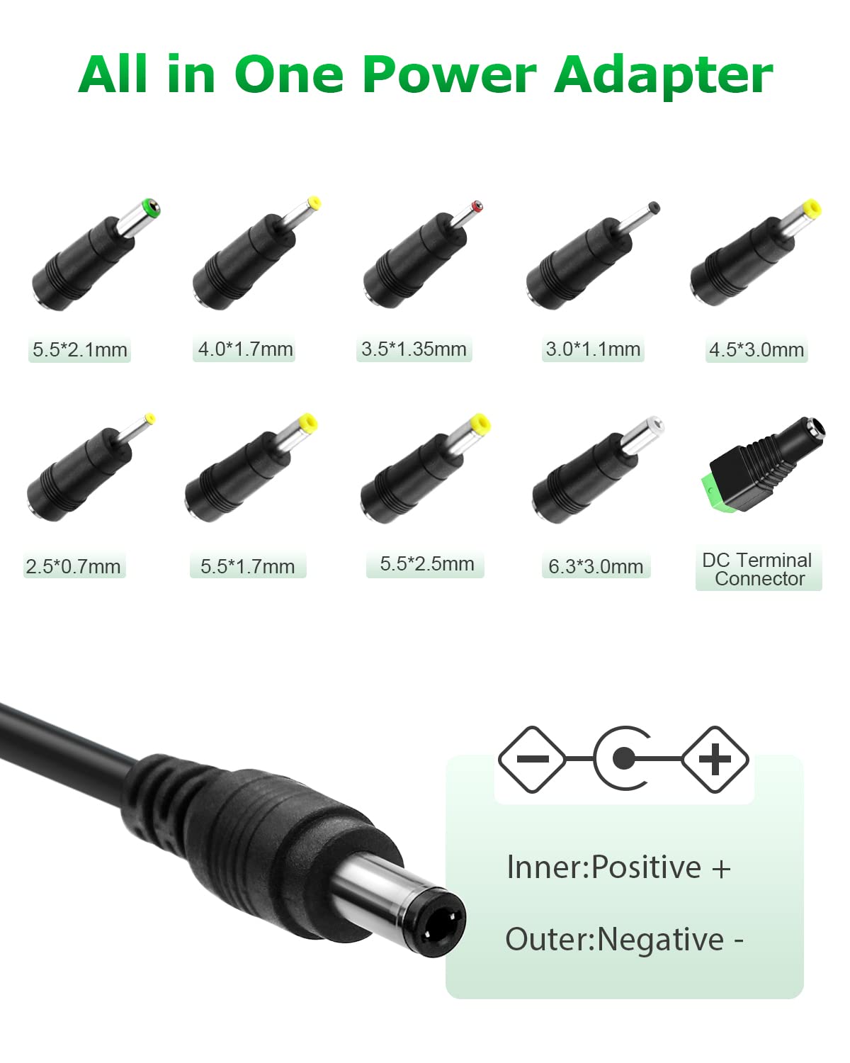 Arkare 12V 1A Ac/Dc Power Supply Adapter 12Volt Replacement Power Cord Wall Charger Ac 100V 240V To Dc 12Volt 1Amp 0.5A Transfor