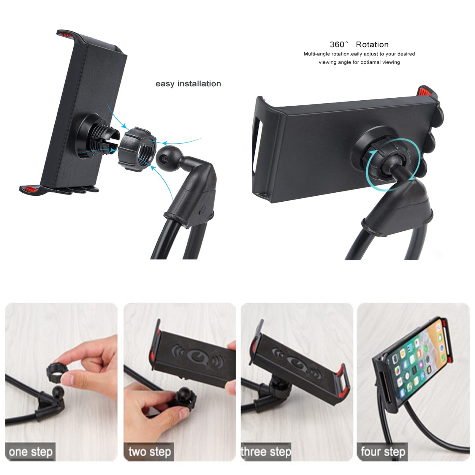Chapter Seven Universal Smart Mobile Phone Stand,Hanging On Neck Cell Phone Mount Holder, Flexible Lazy Bracket Diy Free Rotatin