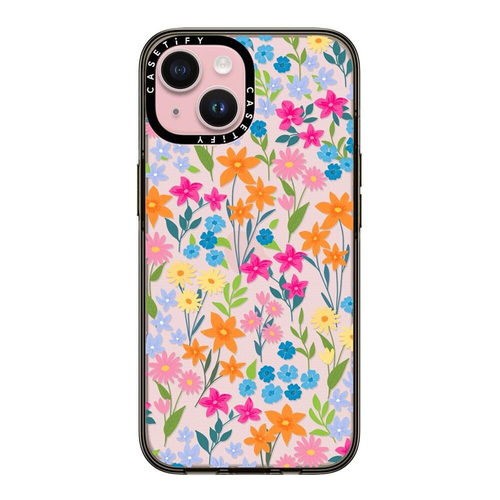 Casetify Compact Case For Iphone 15 [2X Military Grade Drop Tested / 4Ft Drop Protection]   Bright Spring Flowers   Daisy Floral