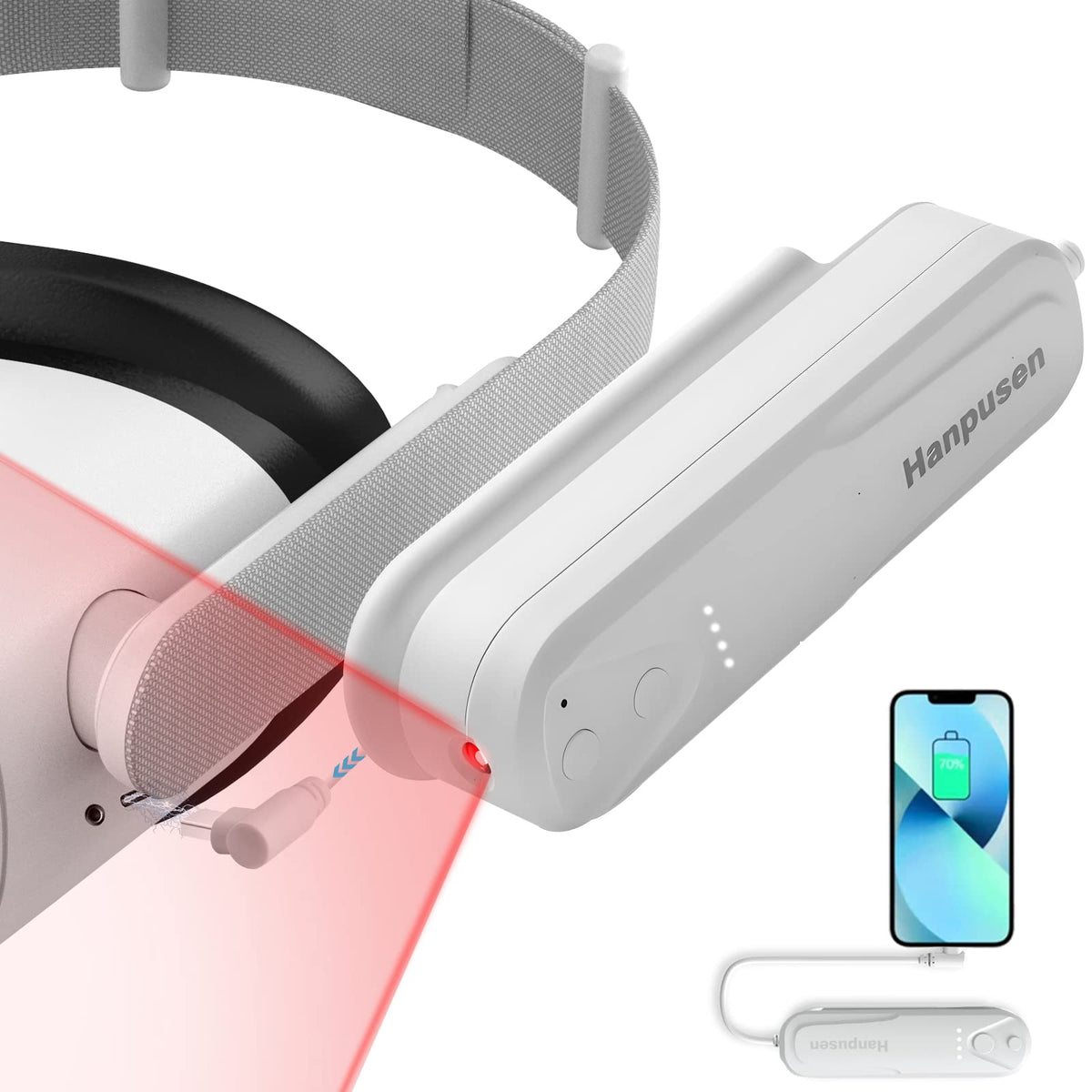 Hanpusen Oculus Quest 2 Battery Pack, For Oculus Quest 2 Accessories Compact Portable Vr Battery Pack,Compatible For Meta Quest 