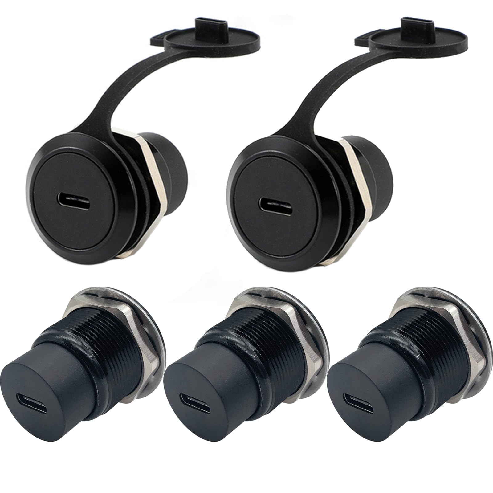 Penglin 5Pcs Usb 3.1 Type C Panel Mount Coupler,Usb C Female To Female Pass Through Converter Adapter For Audio Video Network In