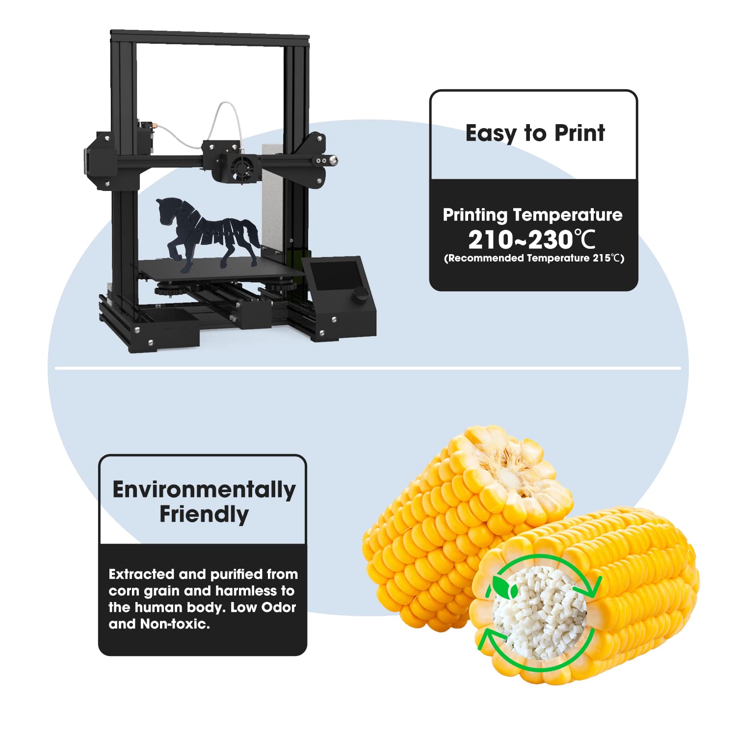 3Dhojor Pla Pro Filament 1.75Mm (Pla+ Filament), 1Kg 3D Printer Pla Filament, 3D Printing Filament, Cardboard Spool, Dimensional