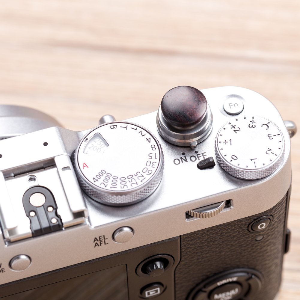 Vko Wood Soft Shutter Release Button,Delicate Camera Shutter Button 12Mm Convex Surface Purple Black 1 Pcs (Wood Grain Random)